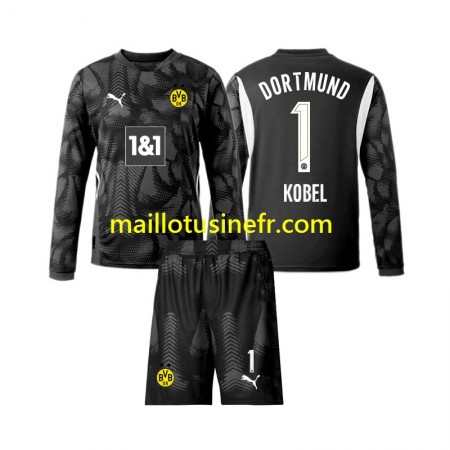 Maillot de Foot Borussia Dortmund Gregor Kobel 1 Quatrième Gardien 2024-25 Manches Longues - Enfant